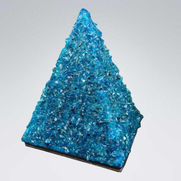 Handgefertigte Tierurne Pyramide "Blue Diamond" Keramik/Glas